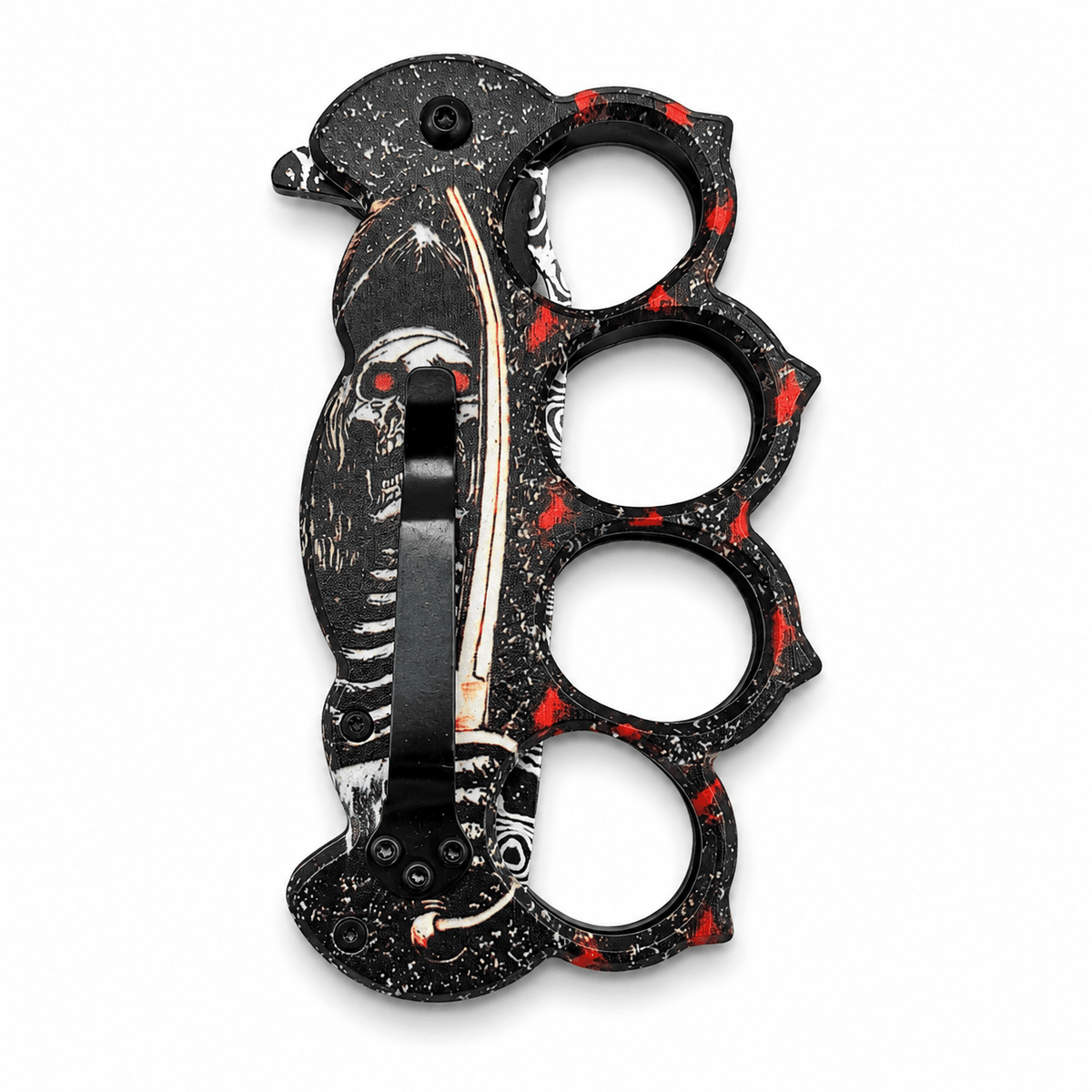 Automatisches Messer im Box-Stil Black Airsoft Dead Head mit Gürtelclip