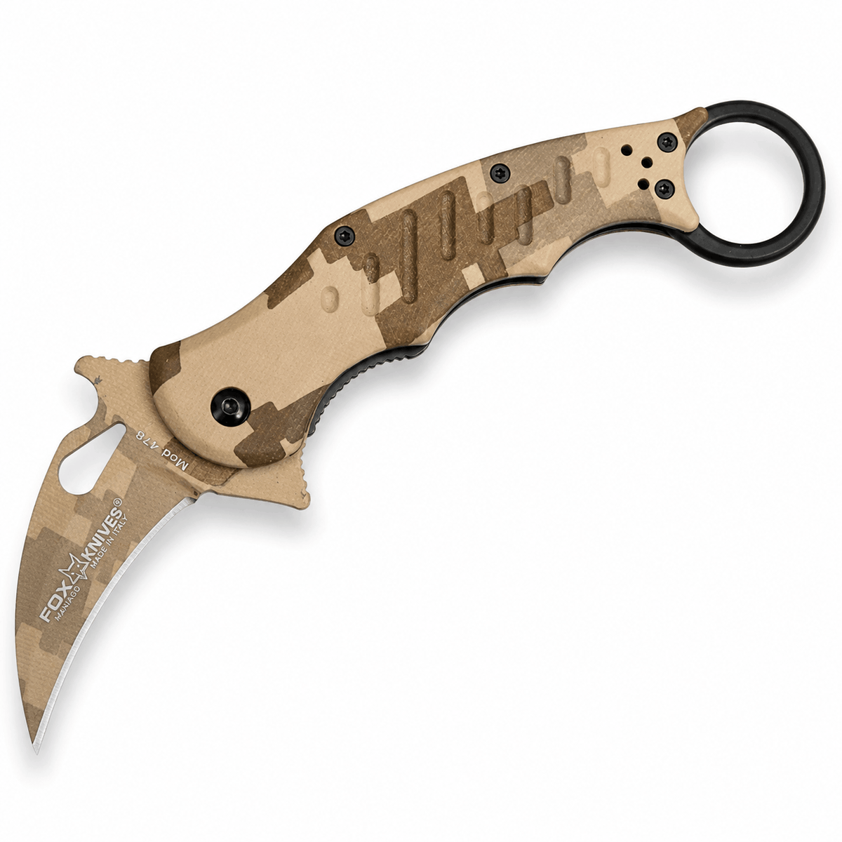 Klappmesser Karambit Fox Knives N690Co Desert Camo 19.5 см