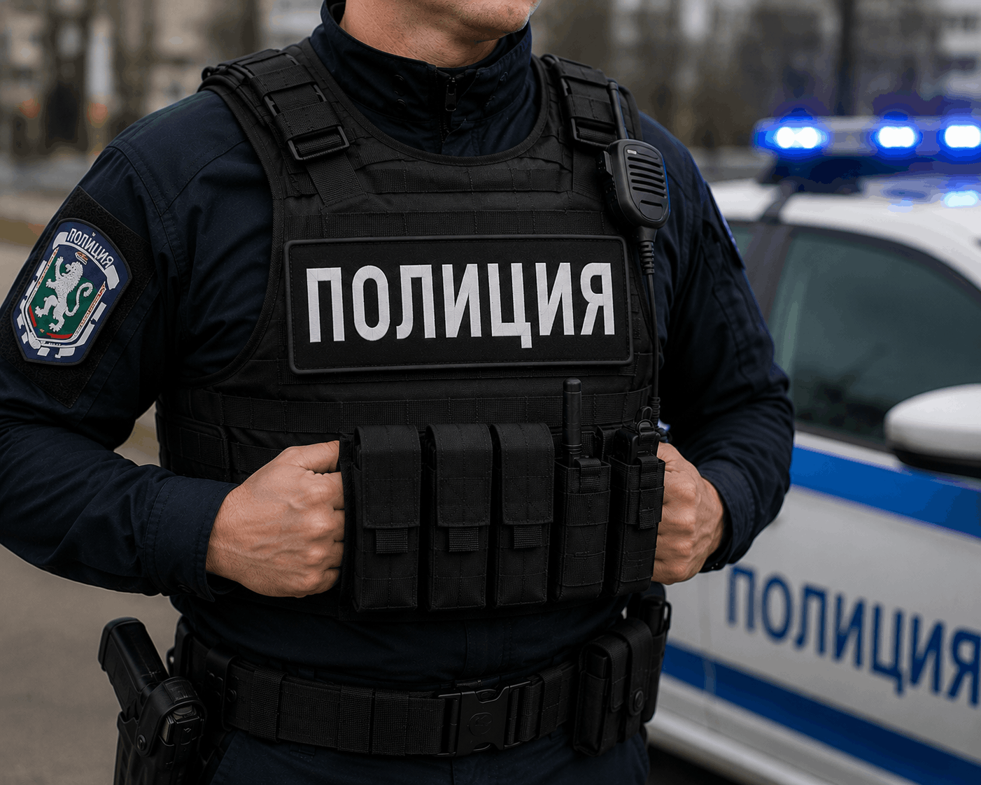Нашивка ПОЛИЦИЯ 25x9 cm с велкро гръб