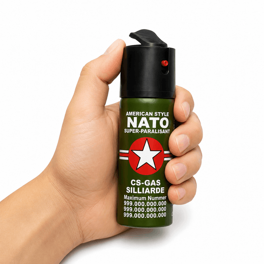 Лютив спрей NATO CS-GAS 60 ml – спрей за самозащита с дюза Jet до 3 м