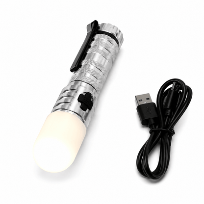 Lampe torche rechargeable 2-en-1 BlackAirsoft AURORA 14 cm avec diffuseur