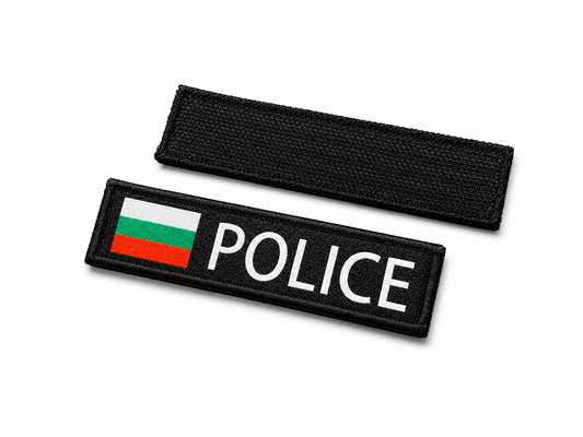 Нашивка POLICE 10x2.5 cm с велкро гръб