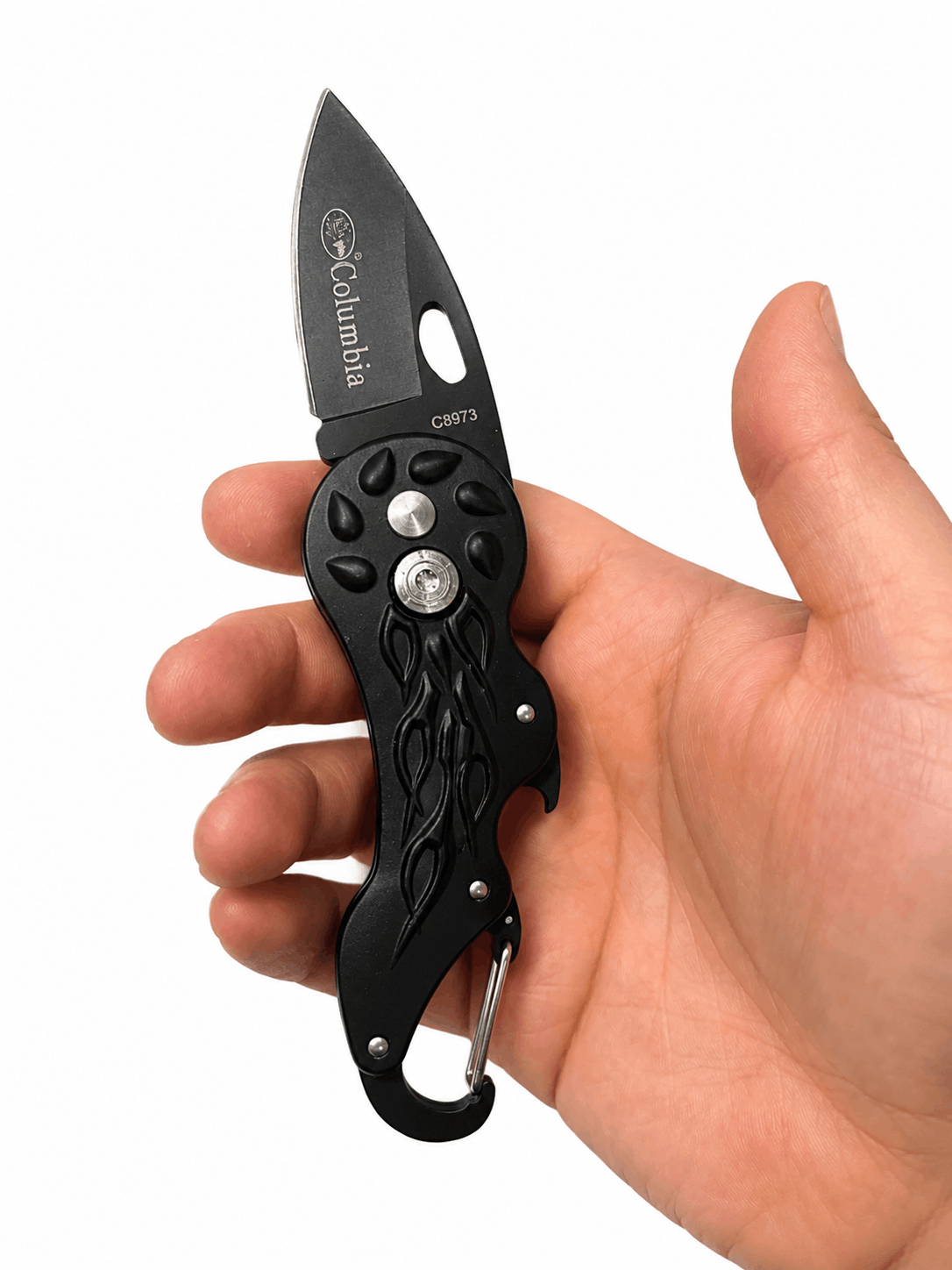 Сгъваем нож Black Airsoft Columbia Mini - Карабинер