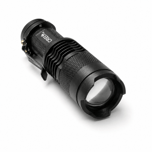 Мини фенер Black Airsoft CREE с презареждаща батерия и зарядно