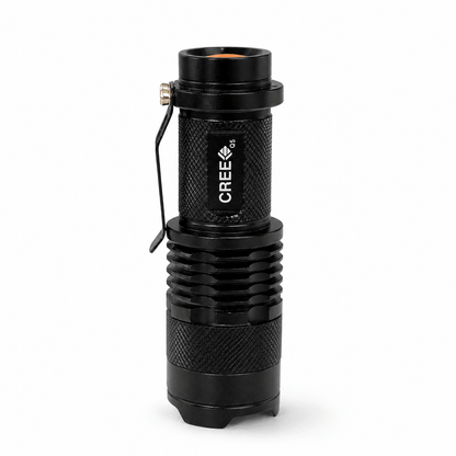 Мини фенер Black Airsoft CREE с презареждаща батерия и зарядно