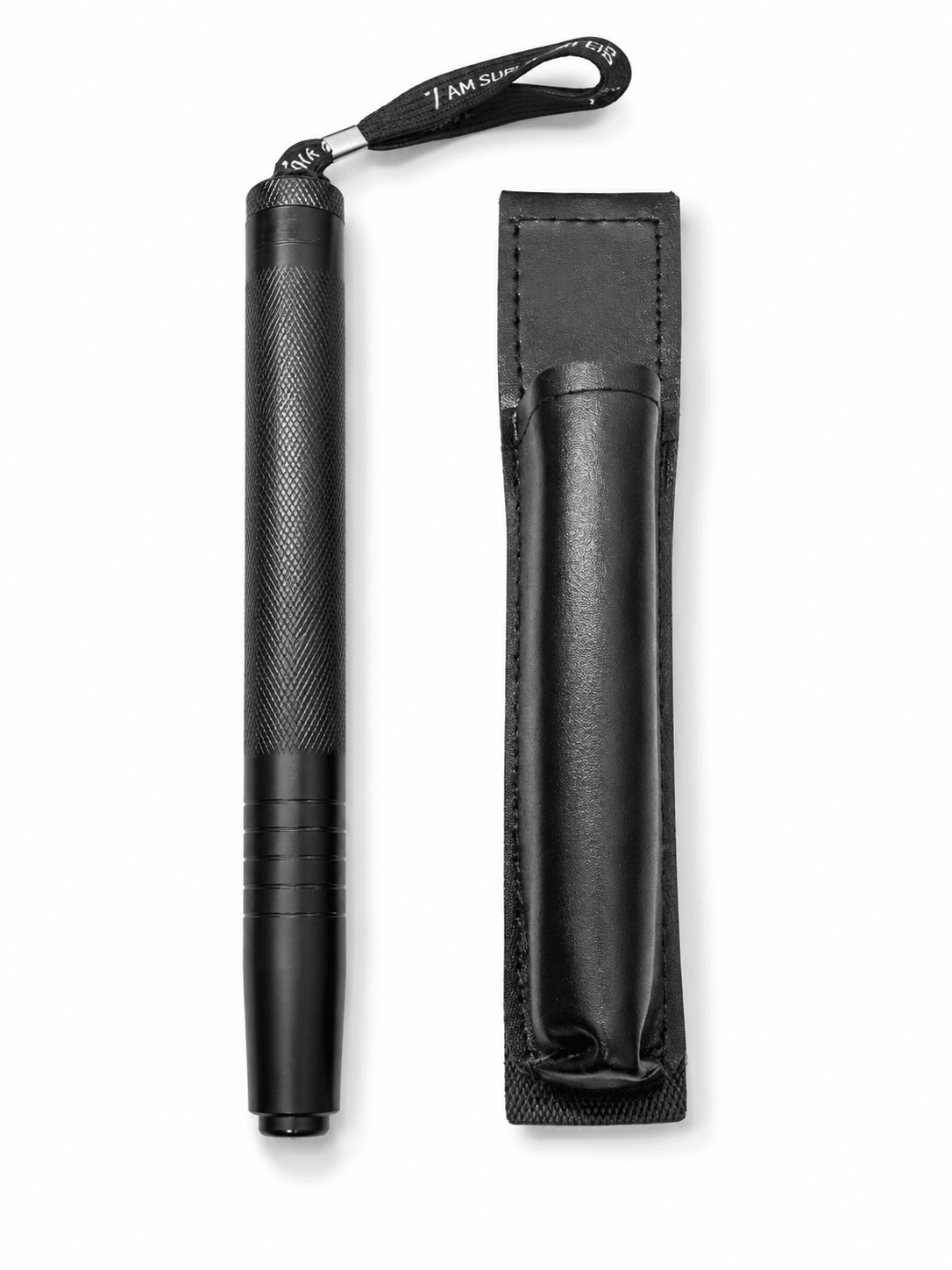 Телескопична стоманена палка Black Airsoft DEFENDER 50см с кожен калъф
