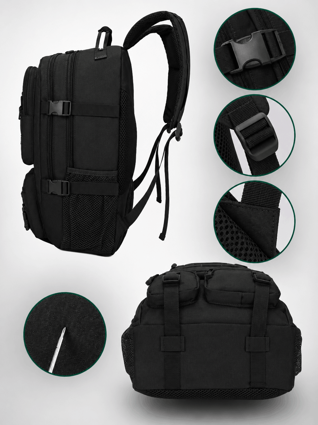 Тактическа раница Black Airsoft Tactical Backpack 35L 600D