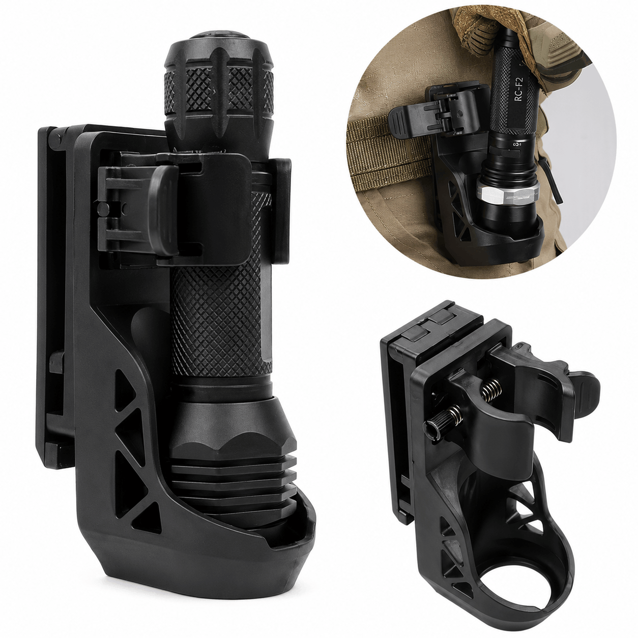 Тактически държач за фенер BlackAirsoft FLASHGRIP 22–30 mm