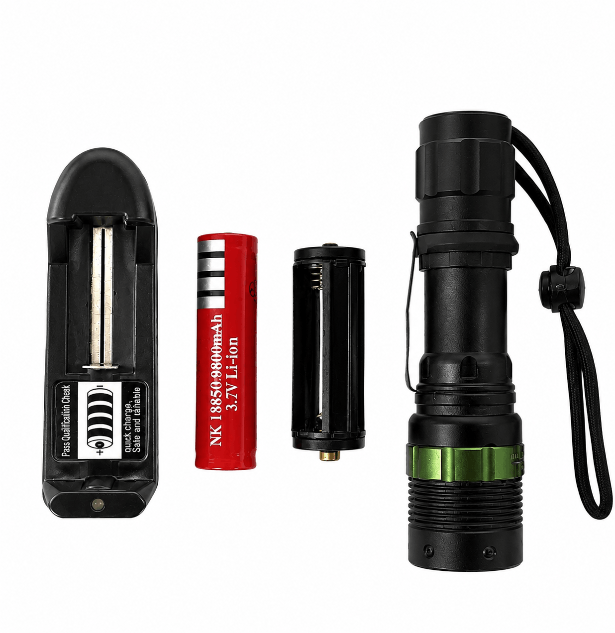 Тактически LED фенер BlackAirsoft GREENFORGE с Zoom, Li-ion батерия
