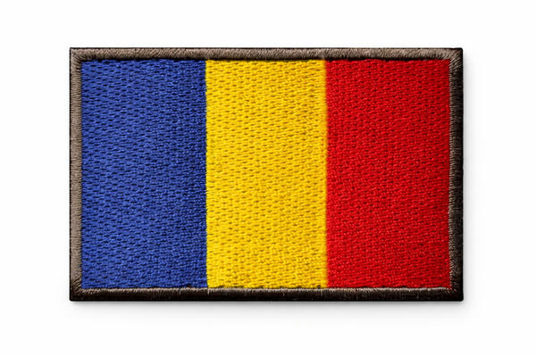 Бродирана нашивка велкро 5х8 см - румънско знаме