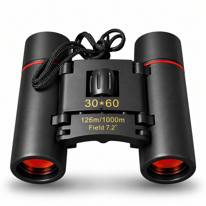 Компактен сгъваем бинокъл 30x60 – 126 м/1000 м с калъф