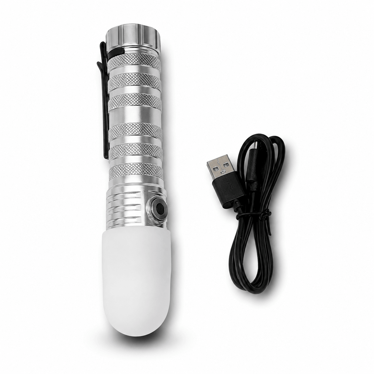 Lampe torche rechargeable 2-en-1 BlackAirsoft AURORA 14 cm avec diffuseur