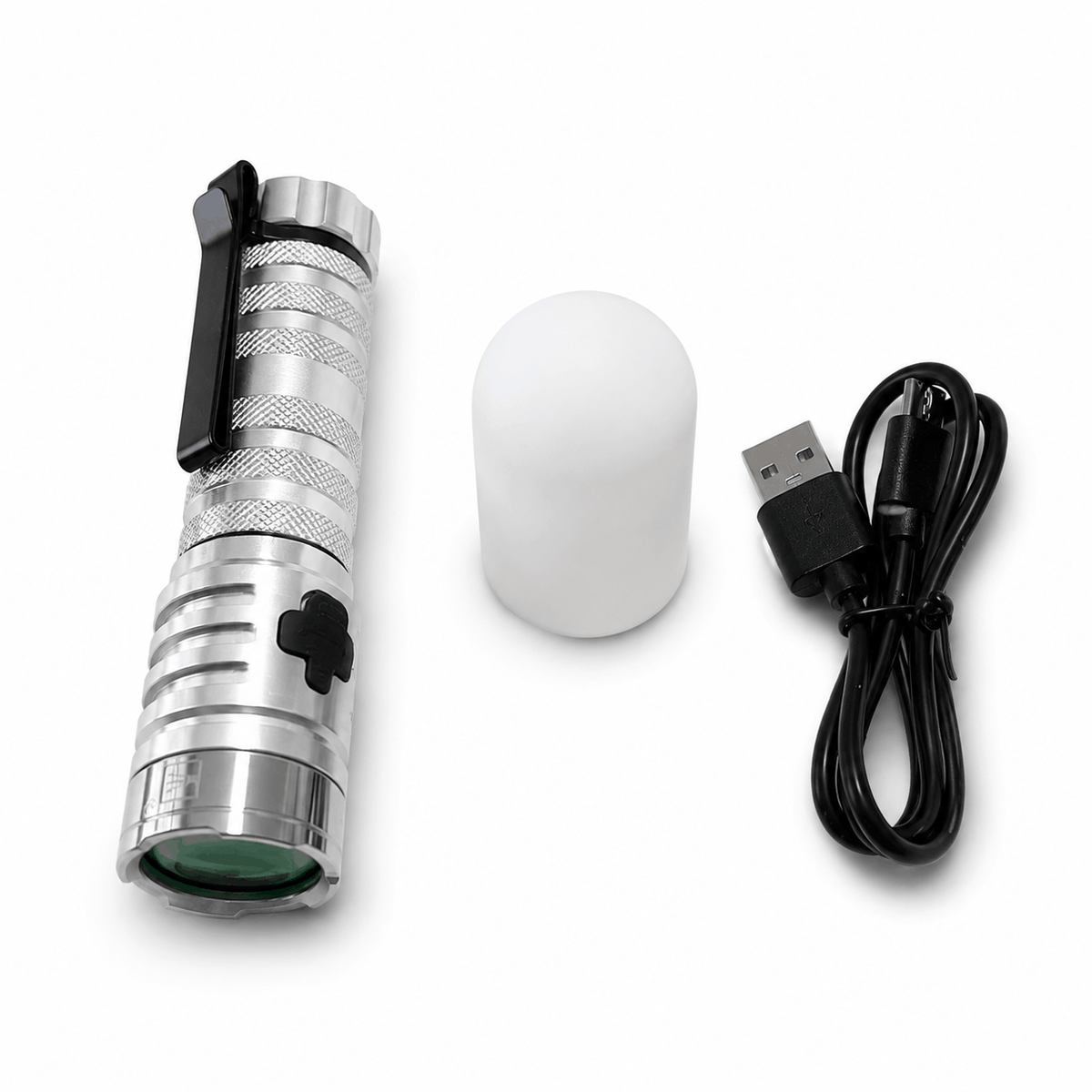 Lampe torche rechargeable 2-en-1 BlackAirsoft AURORA 14 cm avec diffuseur