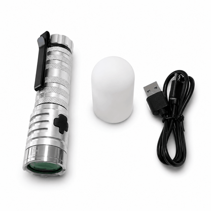 Lampe torche rechargeable 2-en-1 BlackAirsoft AURORA 14 cm avec diffuseur