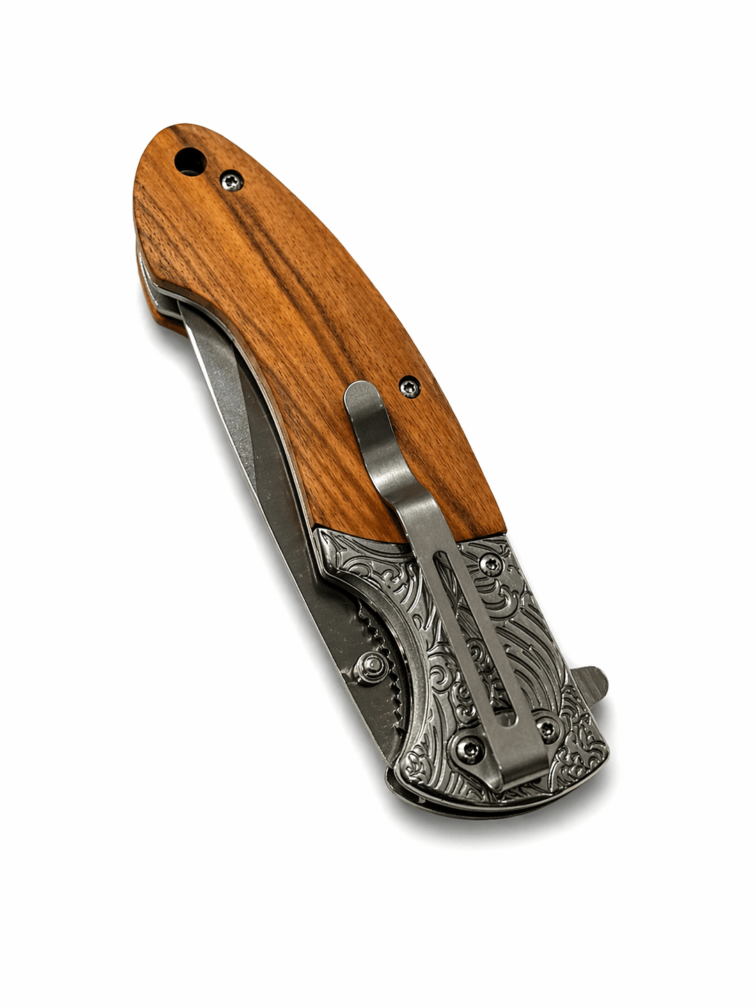 Сгъваем нож Browning с дървена дръжка – EDC и къмпинг