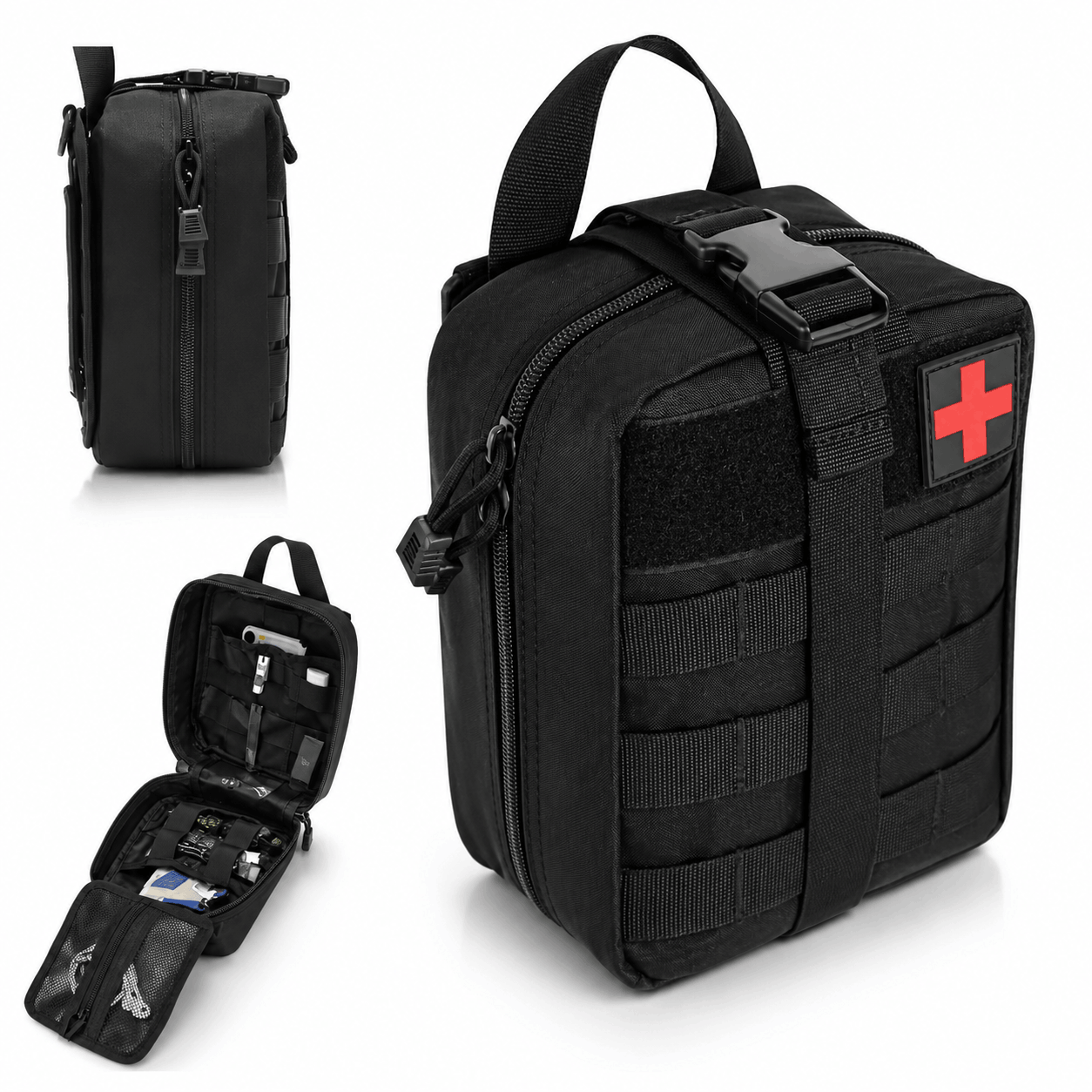 Тактическа аптечка MOLLE BlackAirsoft Rip-Away, медицинска чанта за първа помощ