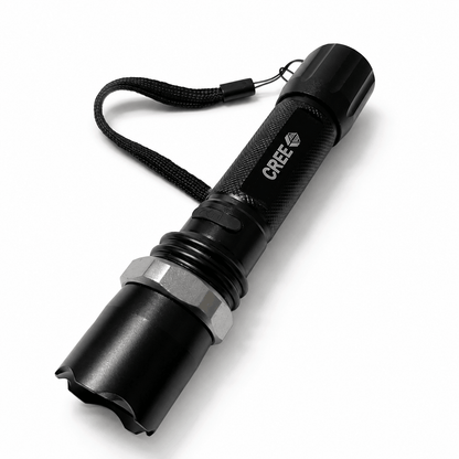 Тактически LED фенер POLICE 5000W Black Airsoft комплект със зарядно за кола